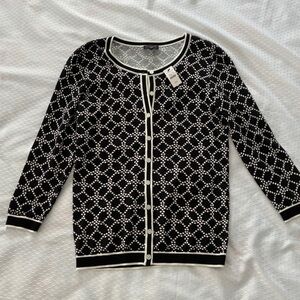 Talbots NWT Geometric Print 3/4 Sleeve Sweater